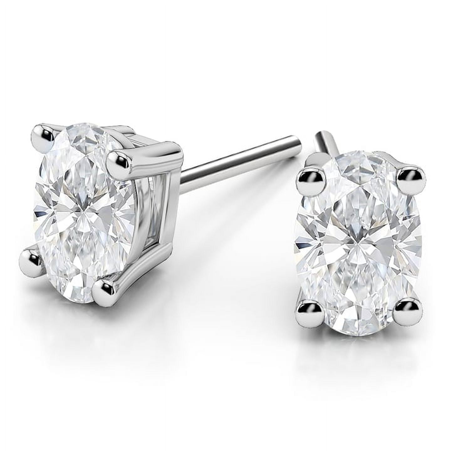 2.00 Carat D VVS1 Oval Cut Lab Created Diamond Screw Back Stud