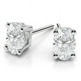 thumbnail image 1 of 2.00 Carat D/VVS1 Oval Cut Lab Created Diamond Screw Back Stud Earrings for her Solid 18K White Gold Beautiful Studs Earring, 1 of 5