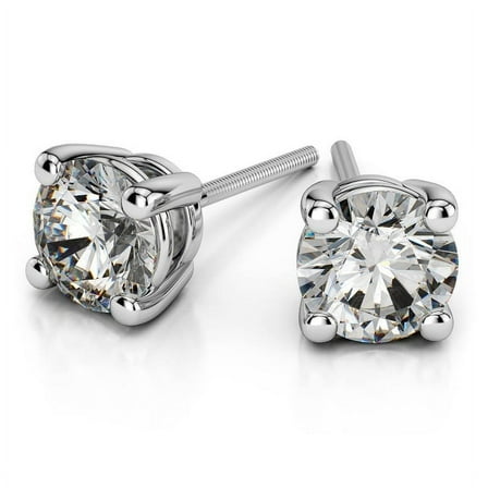 2.00 Carat D/VVS1 Round Brilliant Cut Diamond Push Back Stud Earrings for her Solid 14K White Gold Beautiful Studs Earring