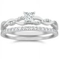 thumbnail image 1 of 2.00 Carat Diamond Moissanite Wedding Set Engagement Ring on 10k White Gold, 1 of 3