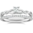 thumbnail image 1 of 2.00 Carat Diamond Moissanite Wedding Set Engagement Ring on 10k White Gold, 1 of 3