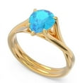thumbnail image 1 of 2.00 Carat Emerald Cut Blue Topaz Gemstone Unique Solitaire Bridal Ring for her Solid 14K Yellow Gold Size 4 by Diamond-Capitals, 1 of 8