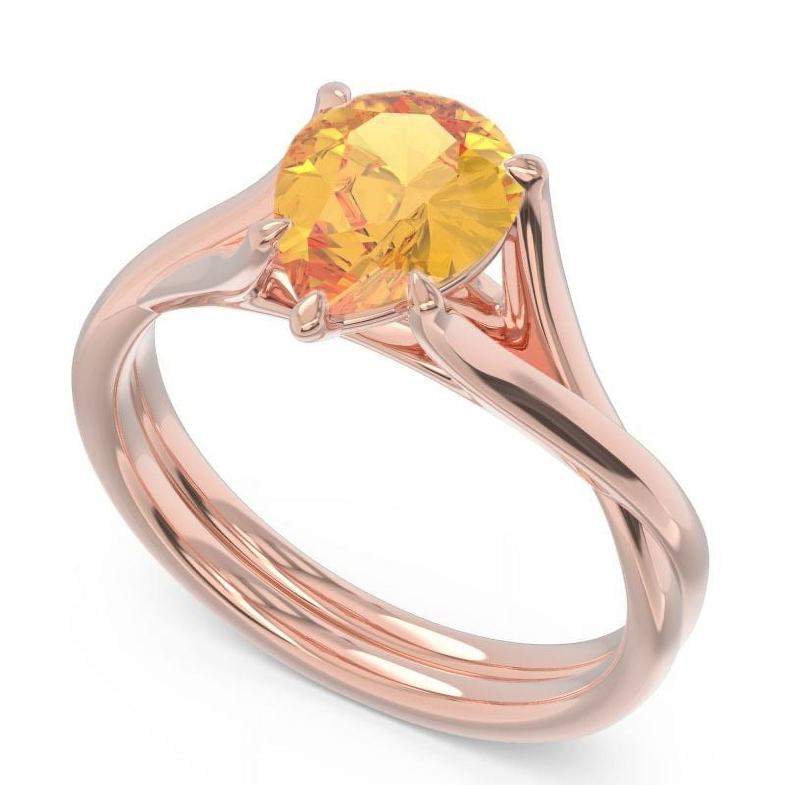 2.00 Carat Pear Cut Citrine Gemstone New Solitaire Engagement Ring for ...