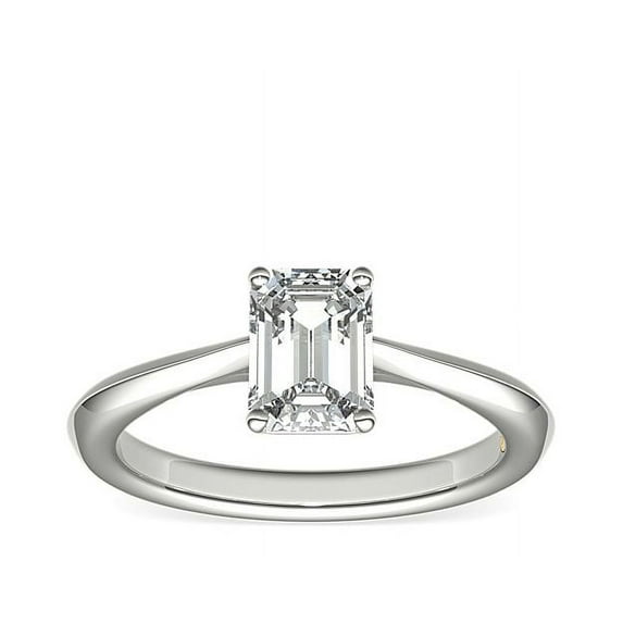 2.00 Carat Emerald Cut Moissanite Diamond Luxurious Anniversary Ring for Ladies Solid 18K White Gold Size 7.5 by Diamond-Capitals