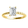 thumbnail image 1 of Mauli Jewels 2.00 Carat Emerald Cut Moissanite Engagement Ring for Women - Twisted 10K Gold - Promise Ring, 1 of 8