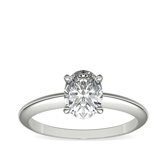 2.00 Carat Excellent Oval Cut Moissanite Diamond Fancy Bridal Ring for Women Solid 18K White Gold Size 9.5 by Diamond-Capitals