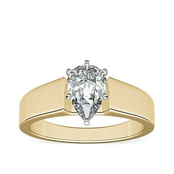 2.00 Carat Excellent Pear Cut Moissanite Diamond Fancy Bridal Ring for Women Solid 18K Yellow Gold Size 9.5 by Diamond-Capitals