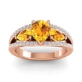 thumbnail image 1 of 2.00 Carat Fine Pear Cut Citrine Gemstone & Natural Diamond Engagement Ring for her 18K Rose Gold Size 8.5 by Diamond Capitals, 1 of 8