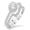 thumbnail image 1 of 2.00 Carat Halo Bridal Set Engagement Ring with Round Cut Diamond in 10k White Gold, 1 of 2