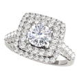 thumbnail image 1 of 2.00 Carat Halo Moissanite Diamond Engagement Rings For Women In 14K Solid White Gold Size 8, 1 of 6