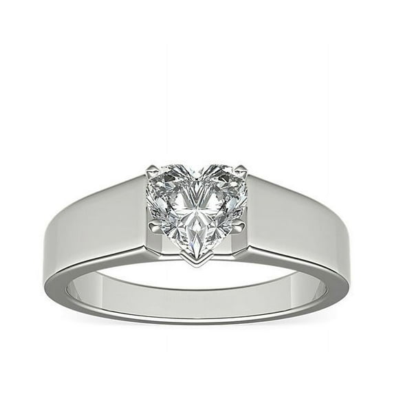 2.00 Carat Heart Cut (D/VVS1) Moissanite Diamond Latest Design Engagement Ring for Fiancee Solid 18K White Gold Size 4.5 by Diamond-Capitals