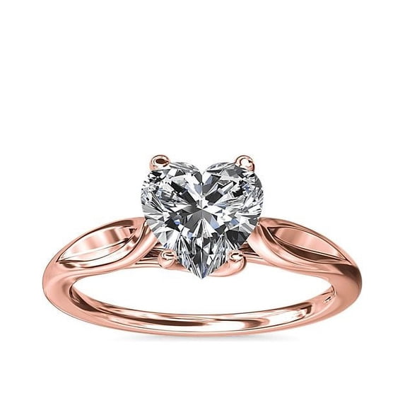 2.00 Carat Heart Cut Moissanite Diamond Shiny Wedding Ring for Ladies in Solid 14K Rose Gold Size 7 by Diamond-Capitals