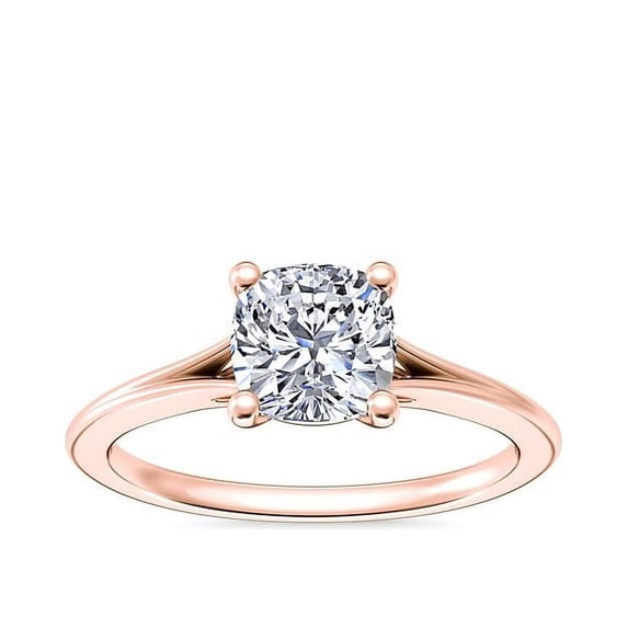 2.00 Carat IGI Certified Cushion Cut Lab Grown Diamond (E/VVS2) Solitaire Fancy Ring for Women Solid 18K Rose Gold Size 9.5 by Diamond-Capitals