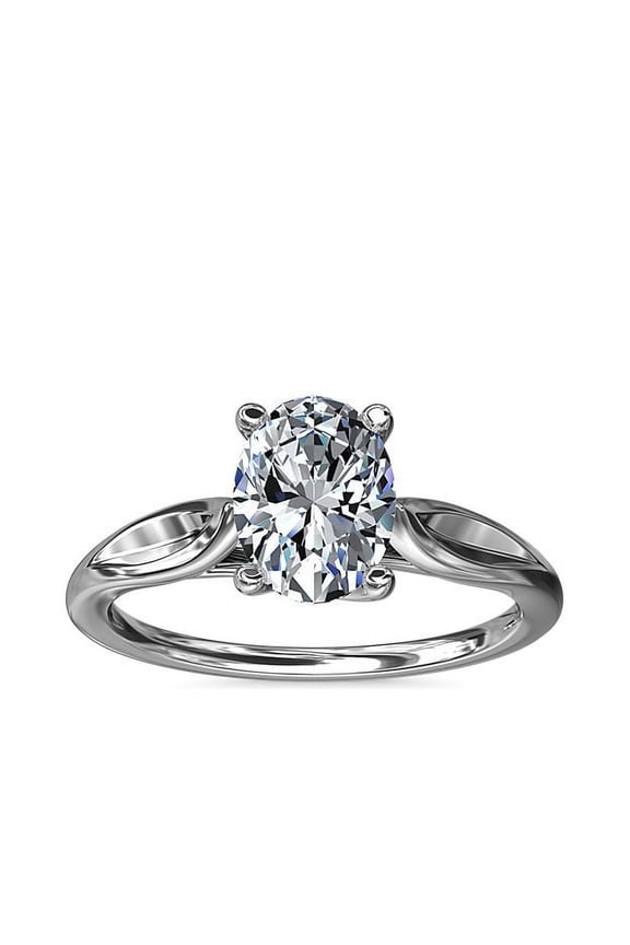 2.00 Carat IGI Certified Oval Cut Lab Grown Diamond (E/VVS2) Solitaire Fancy Ring for Women Solid 18K White Gold Size 9.5 by Diamond-Capitals