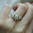 thumbnail image 1 of 2.00 Carat Lab-Created 14K Yellow Gold Plated Oval Halo Engagement Ring, 1 of 4