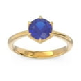 thumbnail image 1 of 2.00 Carat Latest Round Cut Simulated Blue Sapphire Gemstone Solitaire Wedding Ring for Women 18K Yellow Gold Size 3 by Diamond Capitals, 1 of 8