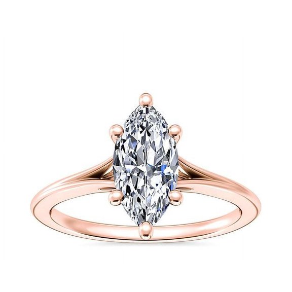 2.00 Carat Marquise Cut Moissanite Diamond New Design Solitaire Engagement Ring for her Solid 14K Rose Gold Size 6 by Diamond-Capitals