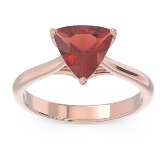 2.00 Carat New Trillion Cut Garnet Gemstone Solitaire Proposal Ring for Women 14K Rose Gold Size 9.5 by Diamond Capitals