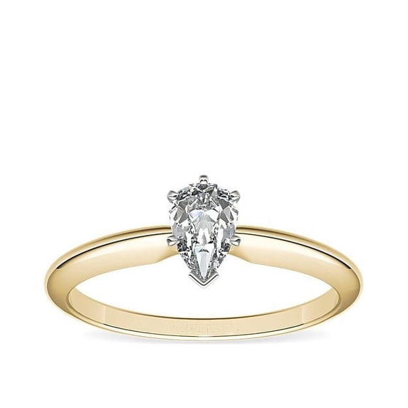 2.00 Carat Pear Cut (D/VVS1) Moissanite Diamond Latest Design Wedding Ring for Fiancee Solid 14K Yellow Gold Size 4.5 by Diamond-Capitals