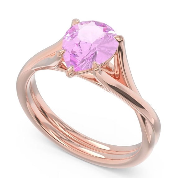 2.00 Carat Pear Cut Pink Sapphire Gemstone New Bridal Ring for Women 18K Rose Gold Size 6 by Diamond-Capitals