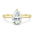 thumbnail image 1 of 2.00 Carat Pear Shape Lab Grown Diamond or Moissanite Engagement Ring, Solitaire Tear Drop Ring, Minimalist Bridal Wedding Ring in 14k Gold Plated Size- (5 - 13) Available, 1 of 2