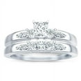 thumbnail image 1 of 2.00 Carat Princess Cut Classic Diamond Moissanite Bridal Set On 10K White Gold, Promise Ring, Anniversary Ring, 1 of 3