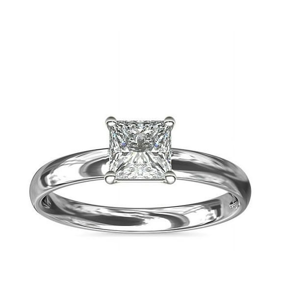 2.00 Carat Princess Cut (D/VVS1) Moissanite Diamond Beautiful Engagement Ring for Girls Solid 18K White Gold Size 3 by Diamond-Capitals