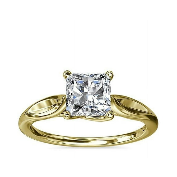 2.00 Carat Princess Cut (D/VVS1) Moissanite Diamond Beautiful Engagement Ring for Girls Solid 18K Yellow Gold Size 3 by Diamond-Capitals
