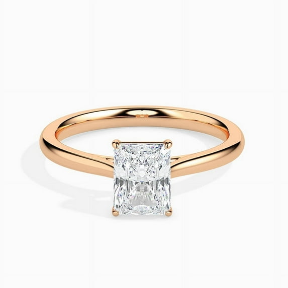 2.00 Carat Radiant Cut Moissanite Diamond (D/VVS1) Shinning Solitaire Anniversary Ring for her in 14K Rose Gold Size 3 by Diamond-Capitals