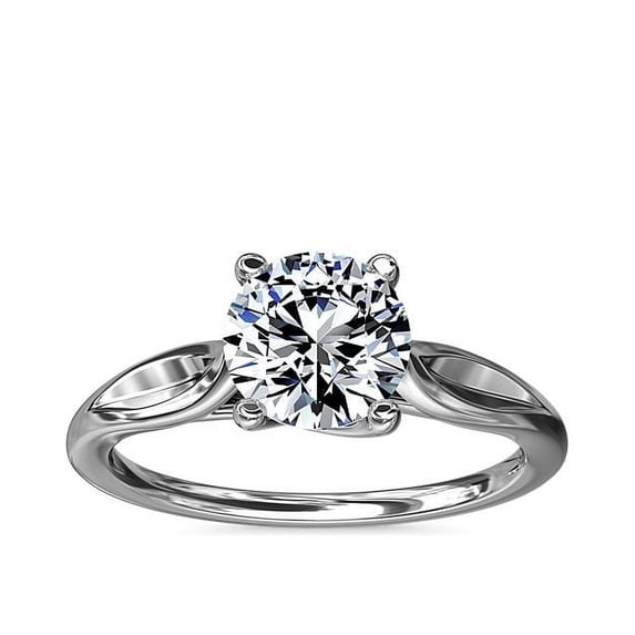 2.00 Carat Round Cut (D/VVS1) Moissanite Latest Design Engagement Ring for Girls Solid 14K White Gold Size 4.5 by Diamond-Capitals
