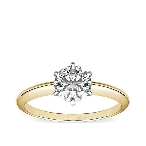 2.00 Carat Round Cut Moissanite Lovely Bridal Ring for her in Solid 18K Yellow Gold Size 7 by Diamond-Capitals