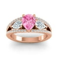 thumbnail image 1 of 2.00 Carat Round Cut Pink Sapphire Gemstone & Natural Diamond Classic Ring for Engagement Solid 14K Rose Gold Size 10.5 by Diamond Capitals, 1 of 8