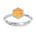 thumbnail image 1 of 2.00 Carat Round Cut Yellow Citrine Gemstone Trendy Proposal Ring for Women 14K White Gold Size 9.5 by Diamond Capitals, 1 of 8