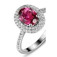 thumbnail image 1 of 2.00 Carat Ruby and Diamond double Halo classic Engagement Ring for Women, 1 of 4