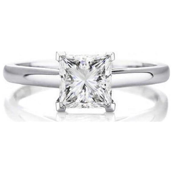 2.00 Carat Solitaire Princess Cut Moissanite Wonderful Promise Rings for Ladies Solid 950 Platinum Ring Size 6.5