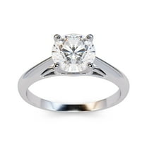 2.00 Carat Solitaire Round Brilliant Cut Moissanite Engagement Beautiful Rings Solid 14K White Gold Ring for Women
