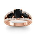 thumbnail image 1 of 2.00 Carat Sparkle Pear Shape Black Onyx Gemstone & Natural Diamond Ring for Anniversary Gift Solid 18K Rose Gold Size 11.5 by Diamond-Capitals, 1 of 8
