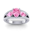 thumbnail image 1 of 2.00 Carat Stunning Pear Cut Pink Sapphire Gemstone & Natural Diamond Bridal Ring for her 18K White Gold Size 6.5 by Diamond-Capitals, 1 of 8