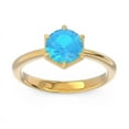 thumbnail image 1 of 2.00 Carat Stunning Round Cut Blue Topaz Gemstone Ring for Proposal Gift Solid 18K Yellow Gold Size 11.5 by Diamond-Capitals, 1 of 8