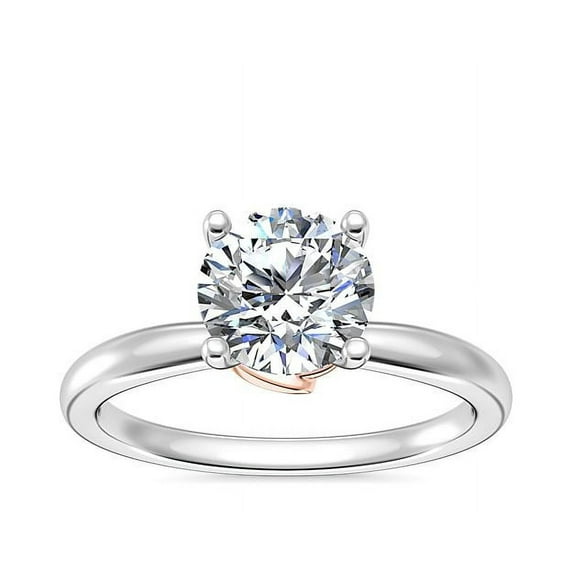 2.00 Carat Stunning Round Cut (D/VVS1) Moissanite Solitaire Anniversary Ring for her Solid 14K White Gold Size 10 by Diamond-Capitals
