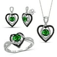 thumbnail image 1 of 2.00 Carat T.G.W. Chrome Diopside And Black & White Diamond Accent Sterling Silver 3-Piece Jewelry set, 1 of 7