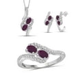 thumbnail image 1 of 2.00 Carat T.G.W. Ruby And White Diamond Accent Sterling Silver 3-Piece Jewelry set, 1 of 7