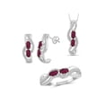 thumbnail image 1 of 2.00 Carat T.G.W. Ruby And White Diamond Accent Sterling Silver 3-Piece Jewelry set, 1 of 7