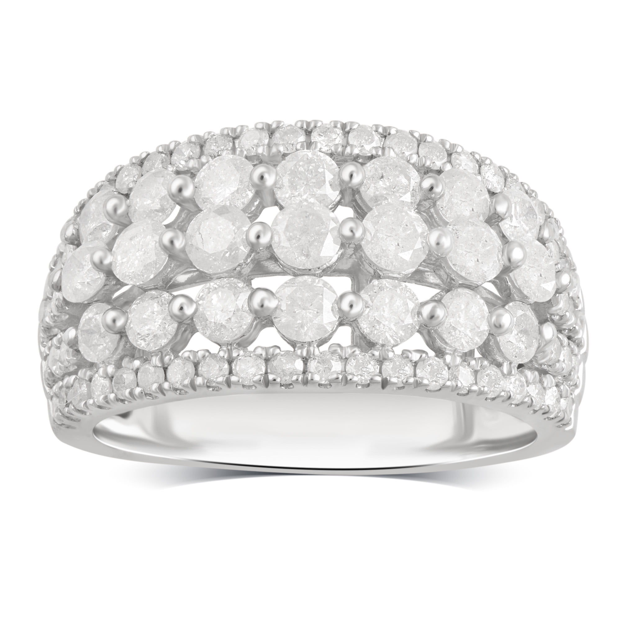 2.00 Carat T.W Diamond Sterling Silver Anniversary Ring. (I-J/I2-I3)