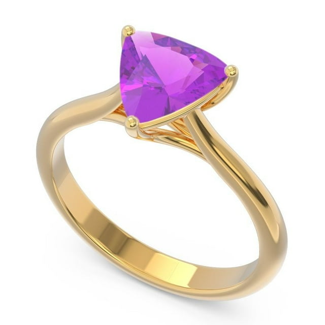 2.00 Carat Trillion Cut Amethyst Gemstone Latest Designer Ring for ...