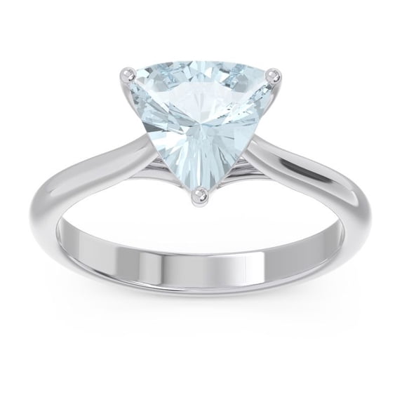2.00 Carat Trillion Cut Aquamarine Gemstone Elegant Bridal Ring for Ladies Solid 14K White Gold Size 7.5 by Diamond-Capitals