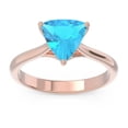 thumbnail image 1 of 2.00 Carat Trillion Cut Blue Topaz Gemstone Elegant Engagement Ring for Girls 18K Rose Gold Size 6 by Diamond-Capitals, 1 of 7