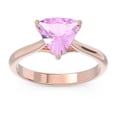 thumbnail image 1 of 2.00 Carat Trillion Cut Pink Sapphire Gemstone Trendy Bridal Ring for Ladies Solid 14K Rose Gold Size 3.5 by Diamond Capitals, 1 of 7