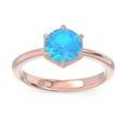 thumbnail image 1 of 2.00 Carat Unique Round Shape Blue Topaz Gemstone Solitaire Proposal Ring for Women 14K Rose Gold Size 9.5 by Diamond Capitals, 1 of 8