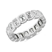 2.00 Carat Wonderful Emerald Cut Moissanite Wedding Eternity Band Solid 14K White Gold Size 7 by Diamond-Capitals
